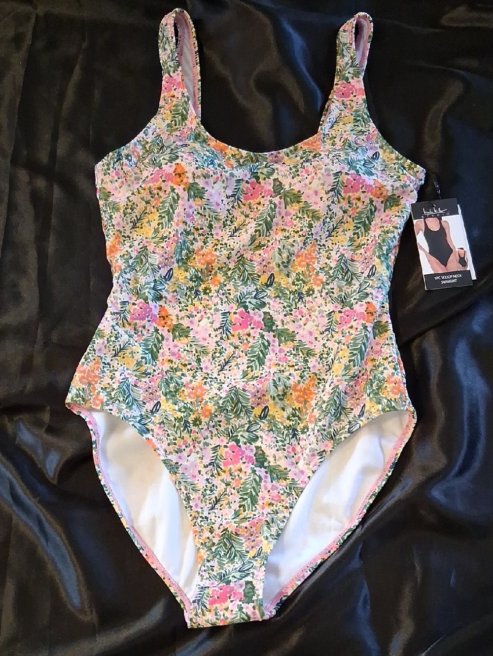 Nicole Miller Floral One-Piece Swimsuit - Pink, Green & Yellow